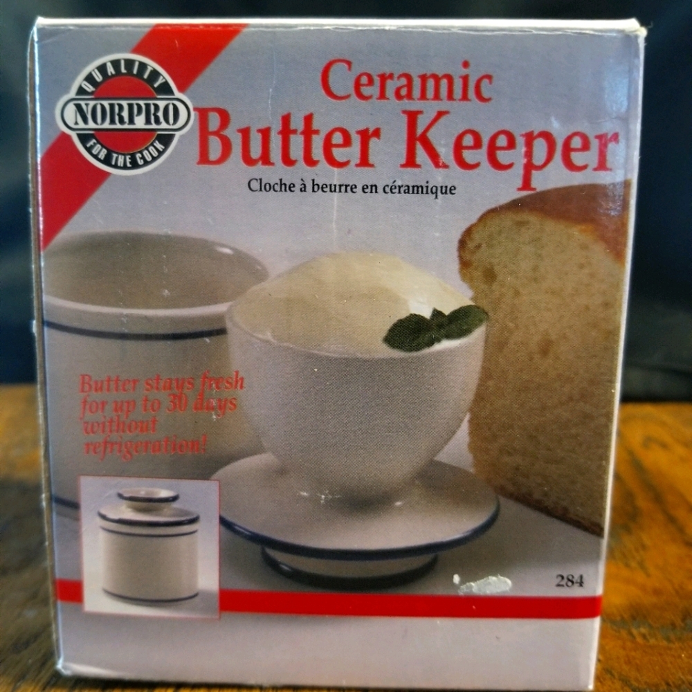 NorPro Stoneware butter keeper new